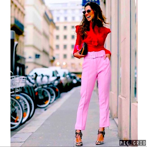 High waisted belted pants - Picture 12 of 17